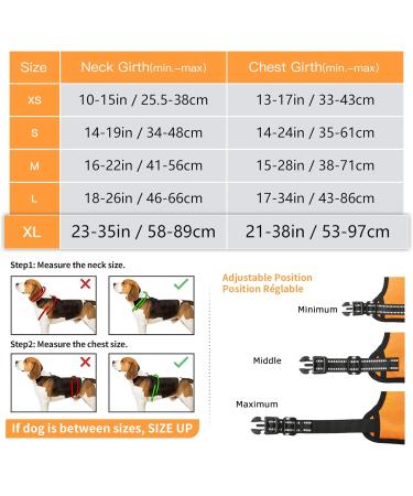 Buy Heele No-Pull Dog Harness & Large Dog Crockery - Softly Breathable Adjustable Reflective Dishes in XL University Orange - Buy Online on GoSupps.com