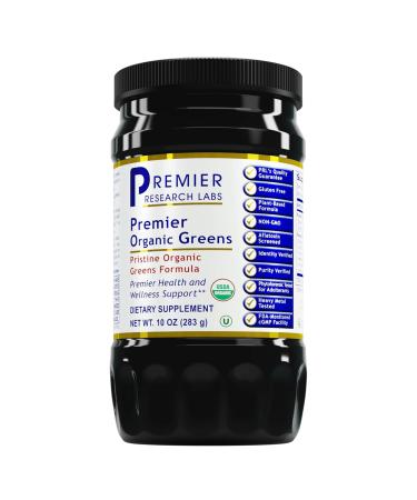 Premier Research Labs Premier Organic Greens - Super Greens Powder Greens Superfood Powder for Drinks Green Juice Nutrition Support Supergreens for Men & Women Spinach Alfalfa Chlorella - 10 oz