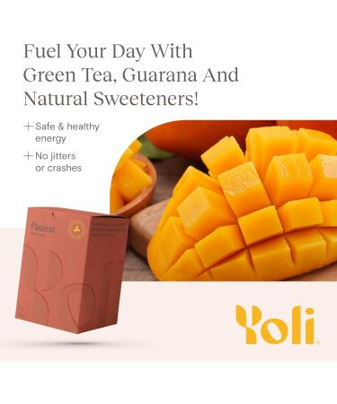 Yoli Passion Energy Drink Powder - Natural Peach Mango Mix for Endurance & Stamina | 30 Packets International Shipping - Buy Online on GoSupps.com