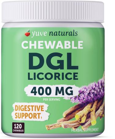 Chewable Ultra-Pure DGL Licorice Tablets 4000 mg - Stomach Gut & Intestinal Relief - Natural Acid Reflux Formula - 10:1 Deglycyrrhizinated Licorice Root Extract - 120 Chewables Chewable Tablets