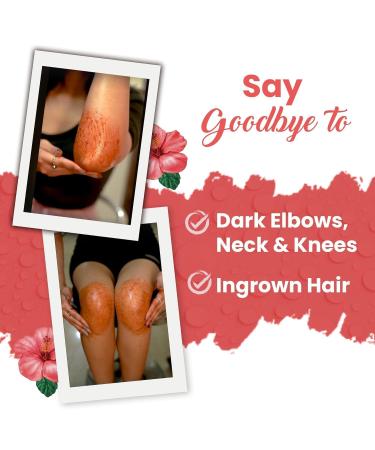 Aloe vera Sandalwood Hibiscus Body Scrub | Lightens Dark Area like Neck & Elbows | Smoothen Bumpy Legs & Hands | Remove Dead Skin | Enriched with Pearl Paste Orange Peel Rose | 100gm - Buy Online on GoSupps.com