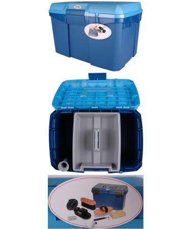 Kerbl Blue Grooming Box for Horses - Complete Set with Brushes & Mane Care Equipment - Perfect Horse Care Essentials 321775 - Buy Online on GoSupps.com