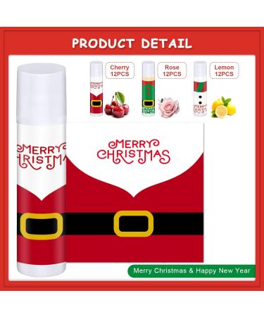 36Sets Christmas Lip Balm Bulk Christmas Lip Balm Set with Cards and Organza Bags Xmas Lips Balms Gift Set for Teens and Adults Xmas Stocking Stuffer Party Supplies Lips Care - Buy Online on GoSupps.com