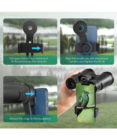 CAMMOO 12x42 HD Binoculars - IPX7 Fog & Waterproof - Bright BAK-4 Prism - Universal Phone Adapter - Bird Watching & Hunting - BLACK - Buy Online on GoSupps.com