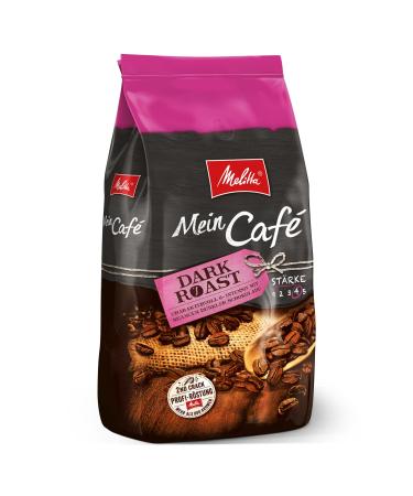 Melitta Mein Café Dark Roast, Whole Bean Coffee 1kg, Unground, Coffee Beans for Fully Automatic Coffee Machines, Strong Roast