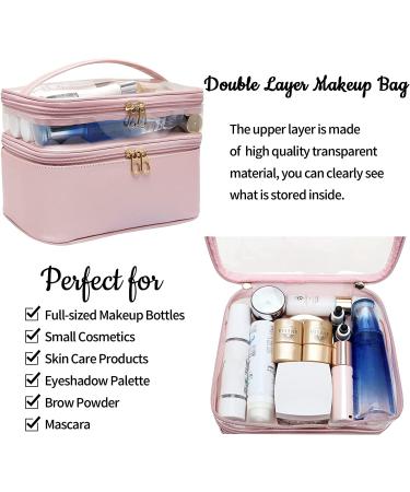 Clear Makeup Bag Organizer, Cosmetic Bag Make Up Bag Travel Toiletry Bag  For Women, Small Makeup