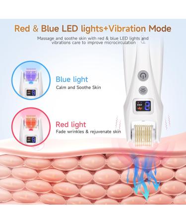 Yofuly Derma Roller Electric EMS Beard Roller with 2 LED Light Professional Beard Dermaroller for Body & Face Skin Care - Buy Online on GoSupps.com