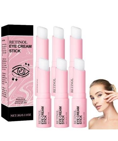 homomdy Retinol eye contour stick turmeric and retinol eye contour cream for dark circles and puffiness brightening stick firming hydration reduces wrinkles and fine lines (6pcs)
