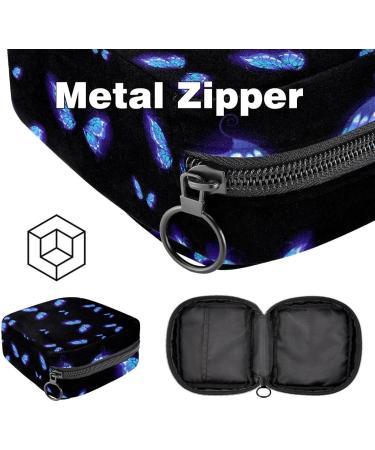 Shiny Blue Butterfly Sanitary Napkin Storage Bag | Portable Menstrual Cup & Female Hygiene Pockets - Ideal for First Periods - Buy Online on GoSupps.com