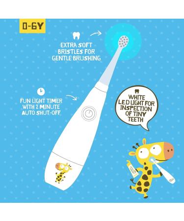Jack N' Jill Kids Electric Toothbrush with Extra Replacement Head - Gentle Cleaning for Kids & Babies - Extra Soft Bristles - Sonic Technology - 1 Pack - Buy Online on GoSupps.com