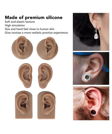 Silicone Human Ear Model - Reusable 3 (Deep Skin Color) - Buy Online on GoSupps.com