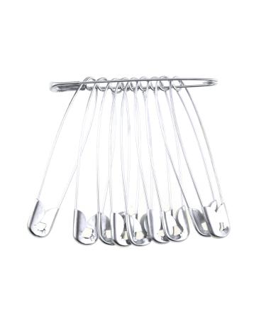 HAHIYO 55mm Length Safety Pins Closed Sturdy Avoid Misplacement Easy Penetrate Safer Operate Reusable Durable Stainless Steel Nappy Diaper Pin Silver 150 PCS for Sock Towel Bed Sheet Vurtains Clothing Silver Silver-55mm-150PCS