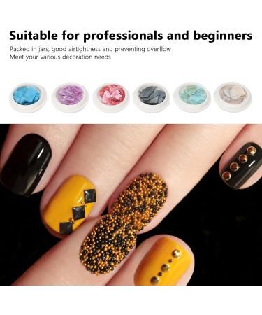 6 Boxes Irregular Seashell Slices Nail Art Glitter Sequins Seashell Nail Glitter Sequins 3D Nail Art Crushed Sea Shell 3D Laser Nail Flakes Irregular Iride - Buy Online on GoSupps.com