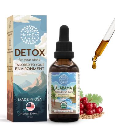 HerbEra Alabama Herbal Detox Blend - USDA Organic Extract Made in USA | Immune & Liver Support Liquid Drops | Dandelion Root Eleuthero Milk Thistle Schisandra Chaparral | 2 fl oz