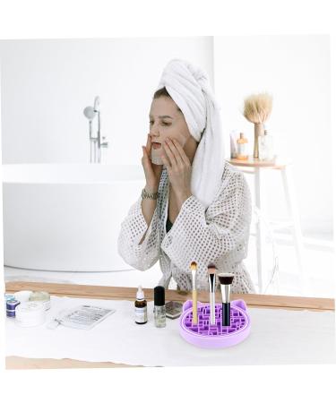 Healeved 2 in 1 Makeup Brush Storage Box & Cleaner - Purple Brush Mat Holder Scrubber Stand (11x11cm) | International Shipping Available - Buy Online on GoSupps.com