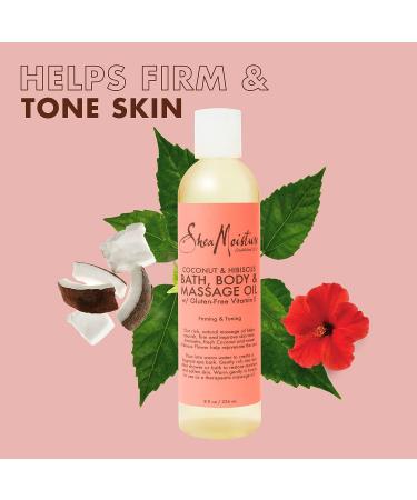Shea Moisture Coconut & Hibiscus Massage Oil - 8 oz - Buy Online on GoSupps.com