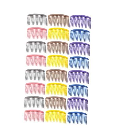 FRCOLOR 24 Pieces Exfoliating Hair Combs Plastic Hair Pins Female Headdress Side Hair Combs Side Combs Plastic French Hair Clip Girls Miss Frosted Hair High Resin