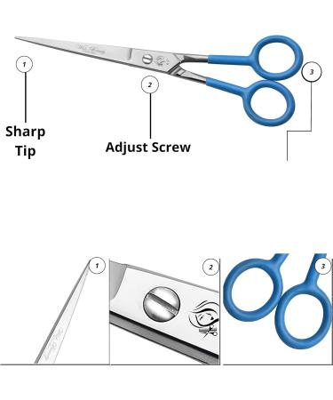 Professional Hairdressing Scissors Hair Cutting Scissors Shears for Barber Salon Home - with Antibacterial Comfort Rubber Grip 100% Stainless Steel (Blue) - Buy Online on GoSupps.com