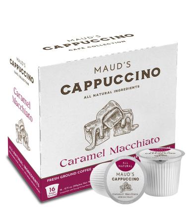 Maud's Caramel Macchiato Coffee Pods - Medium Roast 16ct | 100% Arabica, Solar Energy, Recyclable, KCup Compatible - Buy Online on GoSupps.com