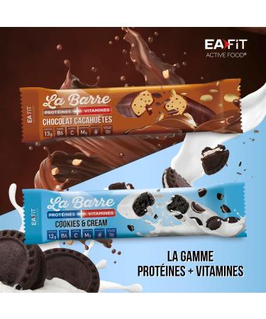EAFIT LA BARRE PROTEINES VITAMINES - Cookies & cream - Display of 24 bars - 49g - ULTRA delicious and low in sugar - RICH in proteins and vitamins - Buy Online on GoSupps.com