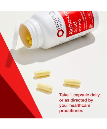 Protocol Alpha-Lipoic Acid Supplement 250mg Antioxidants for Blood Flow & Heart Health | Grape Seed Extract & Bioperine | Dairy Free & Kosher | 90 Veg Capsules - Buy Online on GoSupps.com