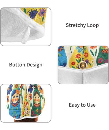 Shop Matryoshka Russian Wooden Hair Towels - Super Absorbent Quick Dry 2 Pack for Women & Girls - Buy Online on GoSupps.com
