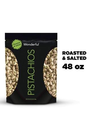 Wonderful Pistachios 48 Oz Resealable Bag - Roasted & Salted Snacks - Buy Online on GoSupps.com