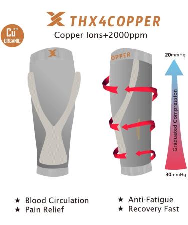 Thx4COPPER XL Calf Compression Sleeve 20-30mmHg | Shin Splint & Leg Support for Men & Women | Ideal for Running, Cycling, Traveling | Enhance Circulation & Recovery - Buy Online on GoSupps.com