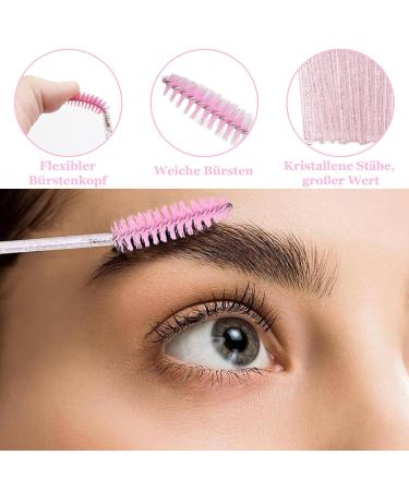 Scettar 400 Disposable Eyelash Brushes | Crystal Pink Eyelash & Eyebrow Applicators for Mascara & False Lashes - Buy Online on GoSupps.com