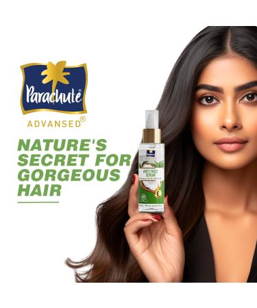 Parachute Advansed Anti-Frizz Hair Serum for Women | Coconut Milk & Vitamin E | 48 Hour Frizz Control | Nourishing & Repairing | 6.7 Fl. Oz | International Shipping Available - Buy Online on GoSupps.com