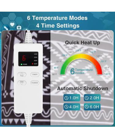 XL Electric Heating Pad for Back Pain Relief - 12x47 Large with 6 Heat Settings and Auto Off - Ideal for Period Cramps, Neck, and Shoulders - Black - Buy Online on GoSupps.com