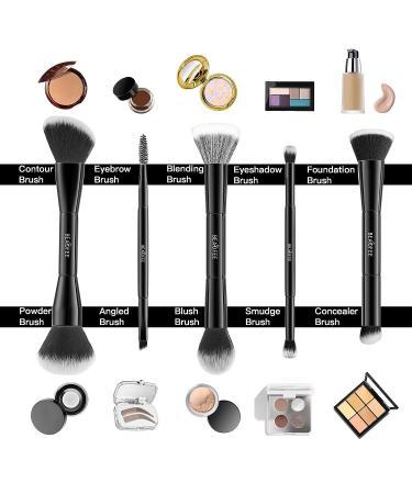 BEASOFEE 5pcs Synthetic Makeup Brushes Set with Black Bag - Color03 - Buy Online on GoSupps.com