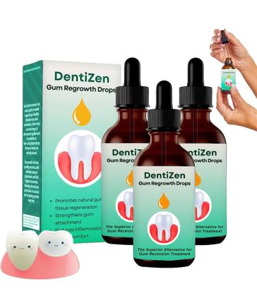 Dentizen Gum Regrowth Drops, Natural Gum Restore Plus Liquid Mouthwash (3 pcs)