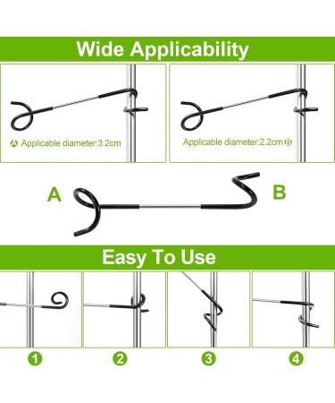 Aymqc Camping Lantern Holder - Double-Ended Hooks for Outdoor Lanterns & Garden Use | 2 Pieces (Black) - Buy Online on GoSupps.com