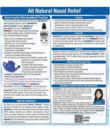 NeilMed Sinus Rinse All Natural Relief Premixed Refill Packets 100 Each (Pack of 2) - Buy Online on GoSupps.com
