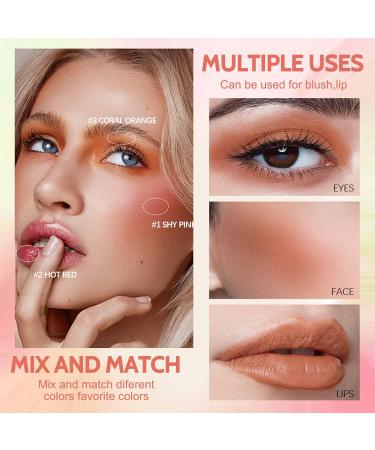 Tongyend 3-in-1 Cream Blush Stick for Lip, Cheek, and Eye - Waterproof & Lightweight Pink Blush for Women - 46g - Buy Online on GoSupps.com