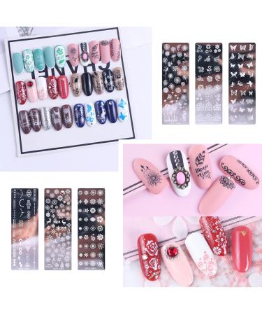 Leikedun 6-Piece Nail Stamping Kit - Stencils Transparent Stamper & Scraper for DIY Nail Art - Buy Online on GoSupps.com
