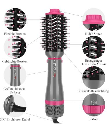 PARWIN PRO BEAUTY 4 in 1 Hair Dryer Brush Set with Ionic Care Technology - Hot Air Styler for Hair Styling - 1000 Watts - Gray - Buy Online on GoSupps.com