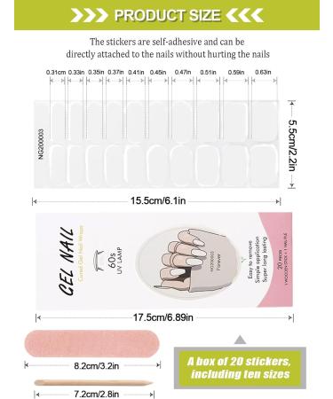 Kalolary 20PCS Nail Adhesive Wrap Gel Polish Strips - Solid White | Self-Adhesive Nail Wrap Stickers for UV/LED Lamp | Easy Cured Gel Nail Decals - Buy Online on GoSupps.com