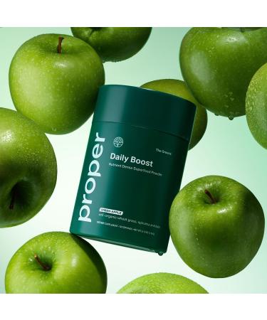 Proper The Greens Daily Boost Organic Greens Powder. Whole Food Apple Flavour Veggie Powder Superfood with Wheatgrass Spirulina Chlorella Probiotics. Daily Drink Mix for Wellness and Digestion 30 Servings - Buy Online on GoSupps.com