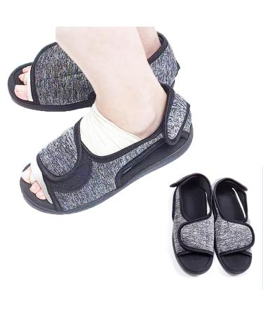Open Toe Diabetic Shoes for Swollen Feet Adjustable Walking Shoes Unisex Extra Wide Soft Reduce Friction Indoor Outdoor Sandals (S)