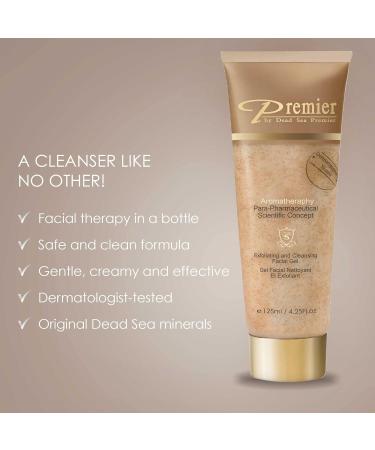 Premier Dead Sea Exfoliating Face Scrub & Wash - Classic Para-Pharmaceutical Micro Grains Witch Hazel Jojoba Oil Non-Drying Aromatherapy - 4.25 Fl Oz - Buy Online on GoSupps.com