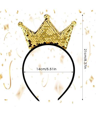 WLLHYF Sequins Crown Headband Glitter Crowns Hair Band Gold Hair Hoop Hair Accessories for Girls Women Birthday Christmas Party - Buy Online on GoSupps.com