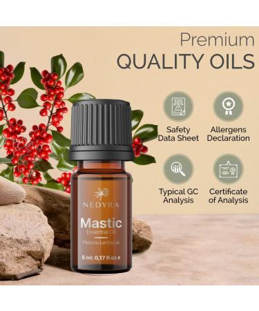 Nedyra Mastic Oil 0.17 fl oz 100% Pure and Natural Pistacia Lentiscus Essential Oil, Premium Oil for Aromatherapy & Mastic Skincare - Buy Online on GoSupps.com