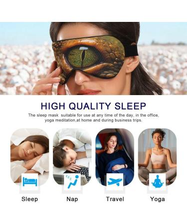 Snake Eye Green Sleep Mask - Light Blocking Eye Cover for Sleeping Travel & Naps | Adjustable Strap Soft & Lightweight for Men & Women - Buy Online on GoSupps.com
