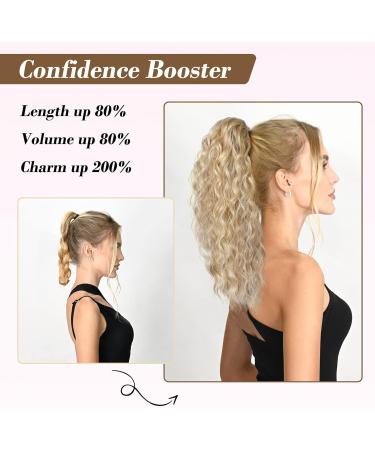 REECHO Multi-Layered Curly Wavy Clip-In Ponytail Extension - Honey Blonde with Highlights - Buy Online on GoSupps.com