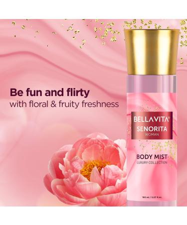 Be'llaVita Luxury Senorita & Glam Body Spray Mist Perfume Combo with Long Lasting Refreshing Floral & Fruity Fragrance Scent of Jasmine for Women 150 ML Each - Buy Online on GoSupps.com