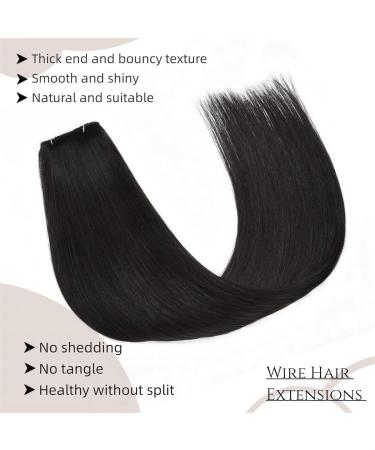 Hair Extensions Invisible Wire Hair Extensions 1 Piece Fish Line Human Hair Extension With Clip Brazilian Straight Natural Remy Hair Clip In Hairpiece For Women Hair Pieces(20 INCHES) 20 INCHES Color 1B - Buy Online on GoSupps.com