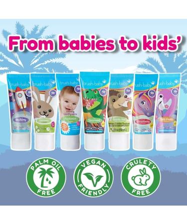 brush-baby Mild Spearmint Toothpaste for Kids 3+ Years Contains Xylitol and Fluoride for Strong Teeth Healthy Gums & Fresh Breath (Pack of 3 x 50ml Tubes) - Buy Online on GoSupps.com