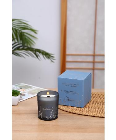White Sage Sea Salt Candle | Cleansing Aromatherapy Scented Candle | Wood Wick Relaxing Beach Candle for Home | Energy Cleansing for Men & Women - Buy Online on GoSupps.com
